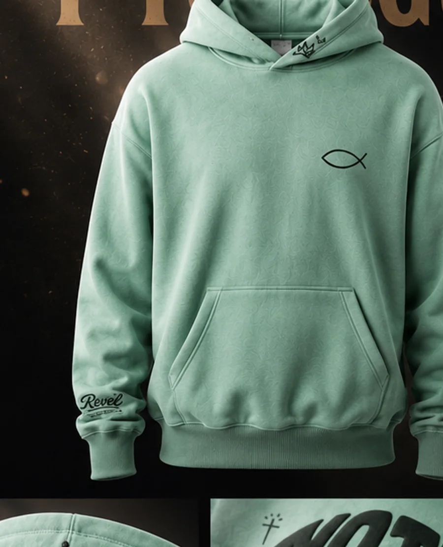Hoodie SHADDAI · Sigue con Dios, verde menta