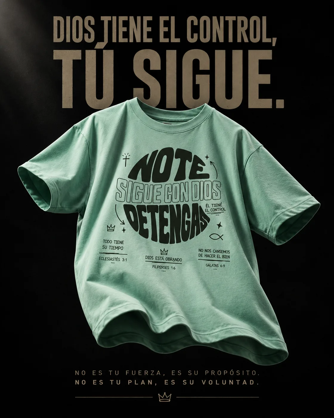Tee SHADDAI · Él tiene el control, verde menta