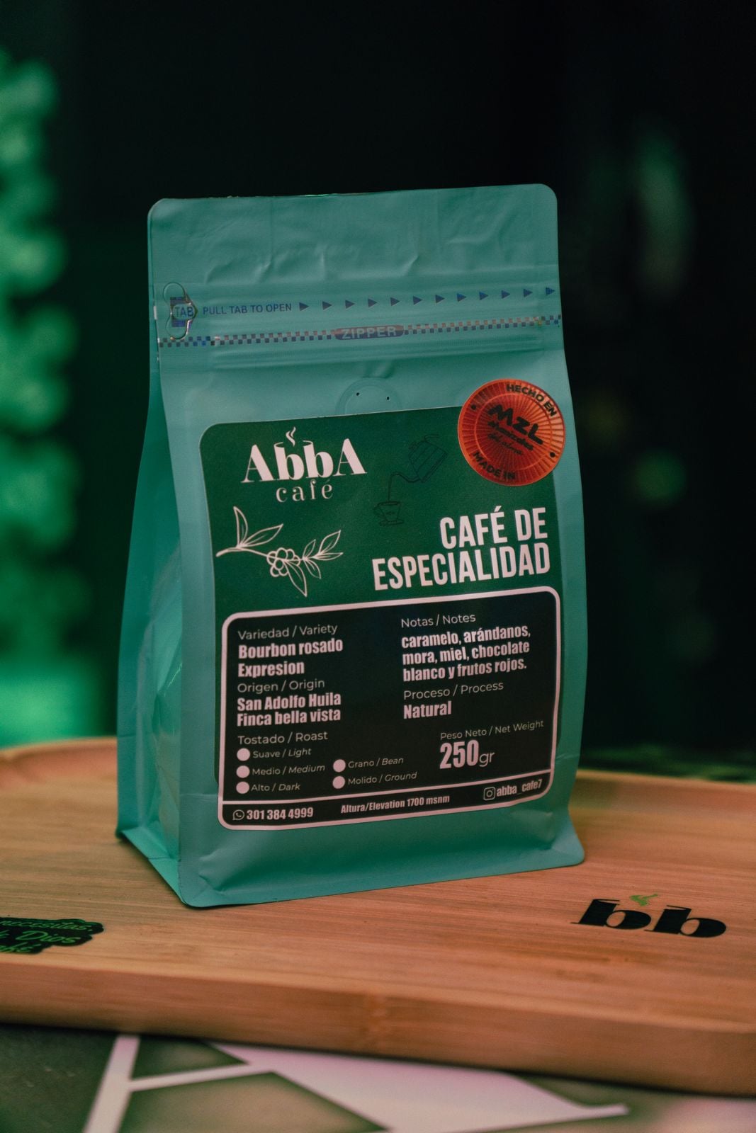 Bolsa AbbA Café de Especialidad — Bourbon Rosado edición Expresión, proceso natural, de San Adolfo, Huila