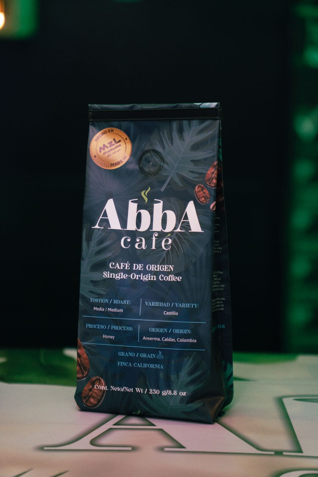 Bolsa AbbA Café de Origen — variedad Castillo, proceso honey, de Anserma, Caldas